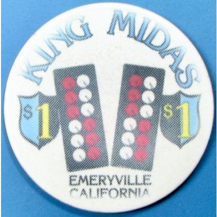 King Midas. $1 Casino Chip. Emeryville, CA. Z34.