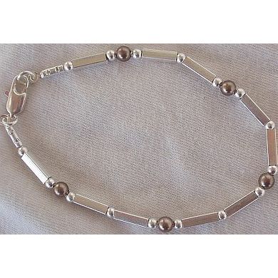 Brown silver bracelet-A