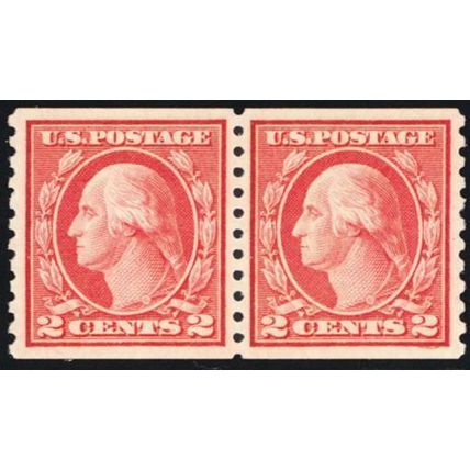 492, Mint NH XF/Superb 2¢ Coil Pair - PSE Graded 95 * Stuart Katz