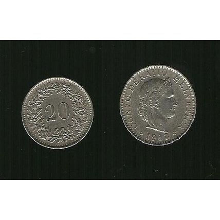 Moneta Svizzera - 20 Centesimi del 1963