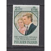 Pitcairn Is 1973 Royal Wedding of Princess Anne and Captain Mark Phillips 25c