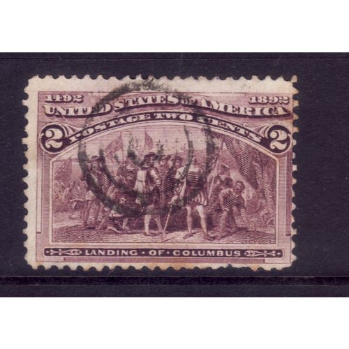 USA 1893 SG 236 2c PURPLE LANDING OF COLUMBUS FINE USED #7