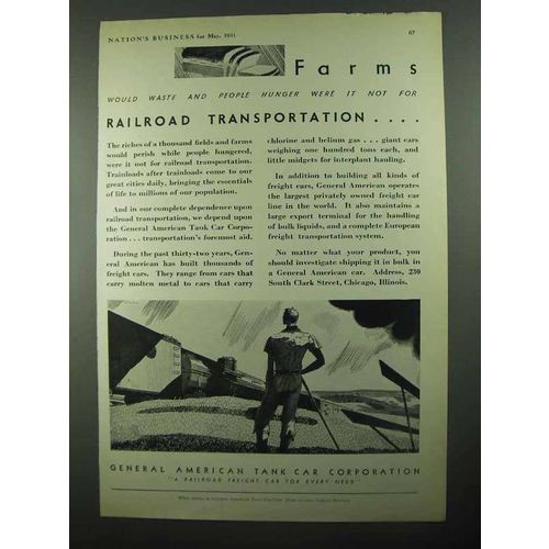 1931 General American Tank Car Ad - Farms Waste