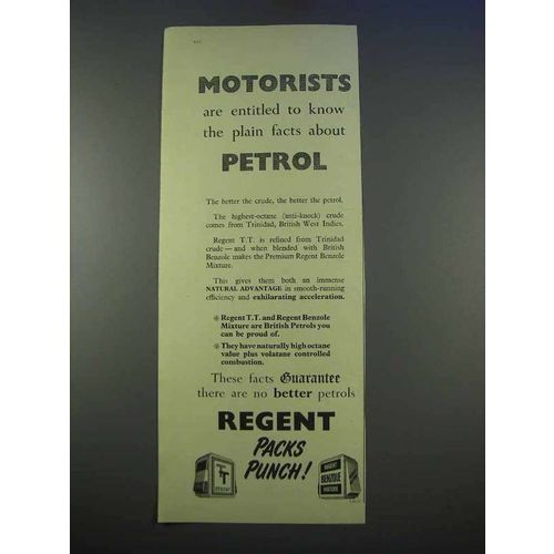 1955 Regent Petrol Gasoline Ad - Motorists are Entitled
