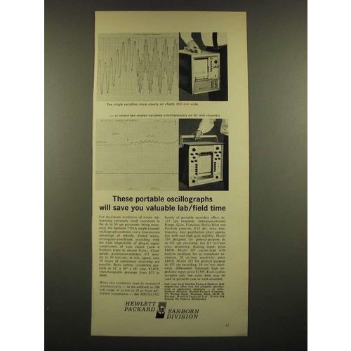 1966 Hewlett-Packard Sanborn Ad - 7701A Single-Channel Oscillograph