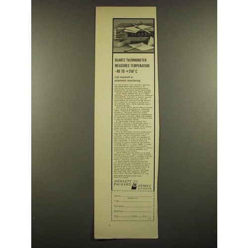 1966 Hewlett-Packard Dymec DY-2801A Quartz Thermometer Ad