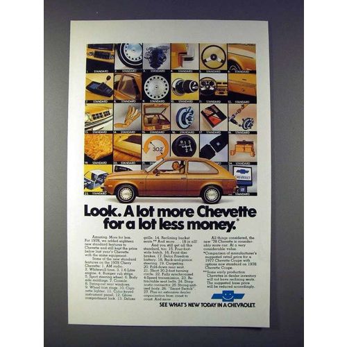 1978 Chevrolet Chevette Car Ad - Lot Less Money