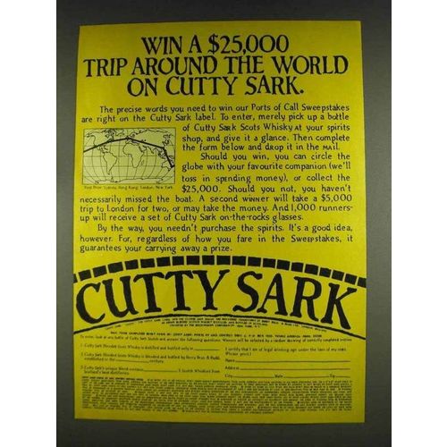 1978 Cutty Sark Scotch Ad - Trip Around the World
