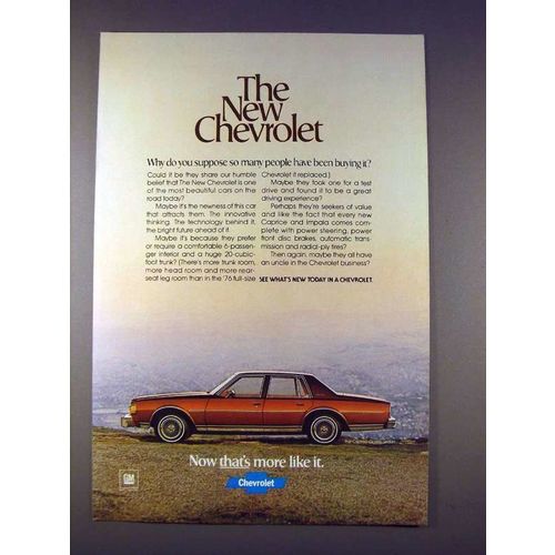 1978 Chevrolet Car Ad - The New Chevrolet!