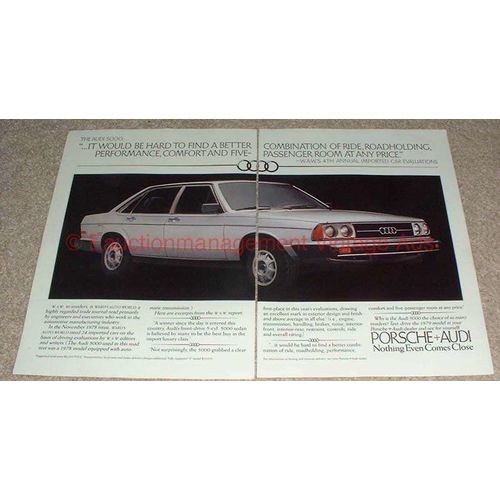 1979 Audi 5000 2-page Ad, Hard to Find a Better Combo!!