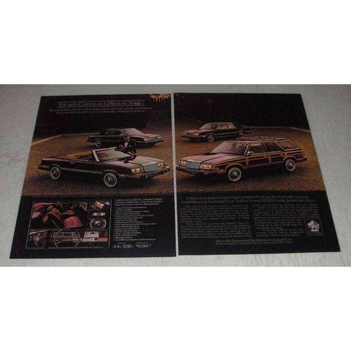 1983 Chrysler LeBaron Sedan, Convertible, Coupe Ad