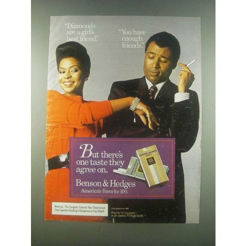1985 Benson & Hedges Cigarettes Ad - Diamonds