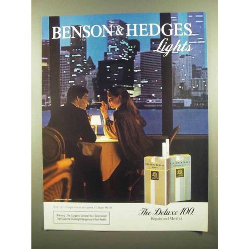 1985 Benson & Hedges Cigarettes Ad - Lights