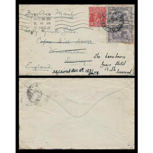 Australia NSW Air Mail 1931 Yetholme to England