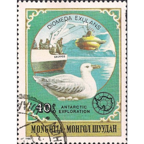 MONGOLIA, BIRDS, Albatross, blue-green 1980, 40 togrog