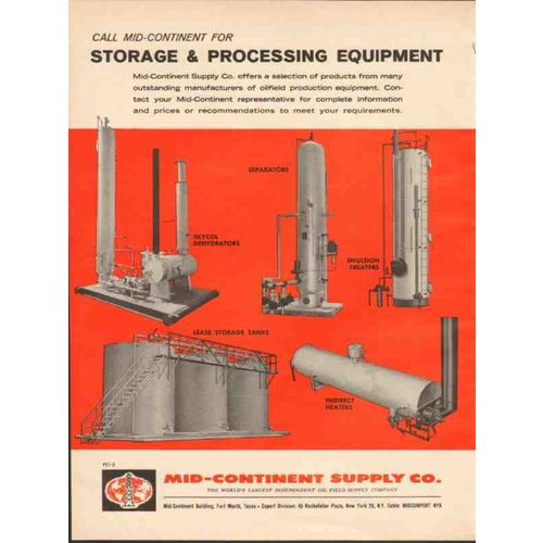 MID-CONTINENT SUPPLY COMPANY 1962 Storage process equipment vintage ad