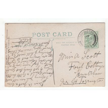 View of Torrington Postcard 1907 Devon Local Publisher T Andrews