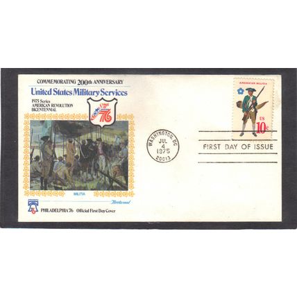 FDC Fleetwood 1568 10c Militia (Cachet-U/A) CV42296