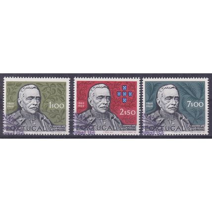 PORTUGAL 1970 BIRTH CENTENARY MARSHALL CARMONA SET USED SG1385-7