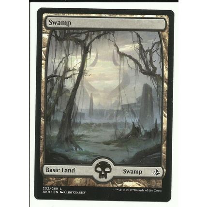 1X MTG Magic the Gathering SWAMP (Full Art) #252 Amonkhet Basic Land