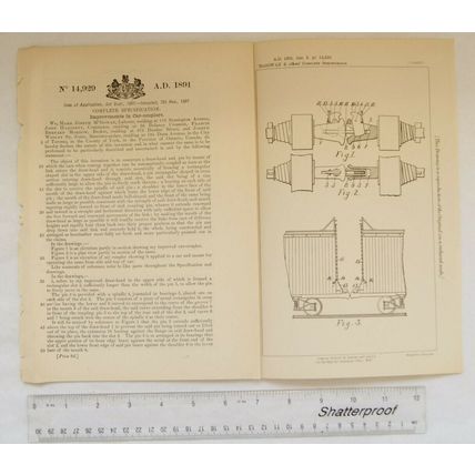 1891 Patent No. 14,929 car-couplers, McGowan, Hartnett, Morrow - Toronto