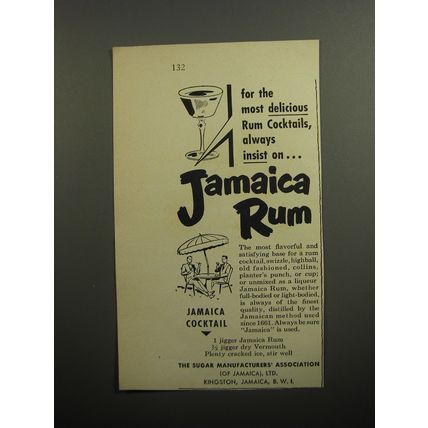 1951 The Sugar Manufacturers' Association Ad - For the most delicious Rum