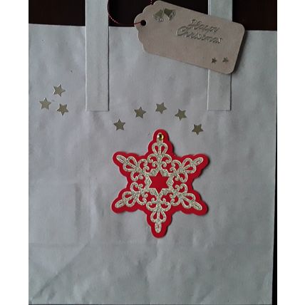 Hand decorated . Brown paper carrier bags Christmas gift bags # sparkly star
