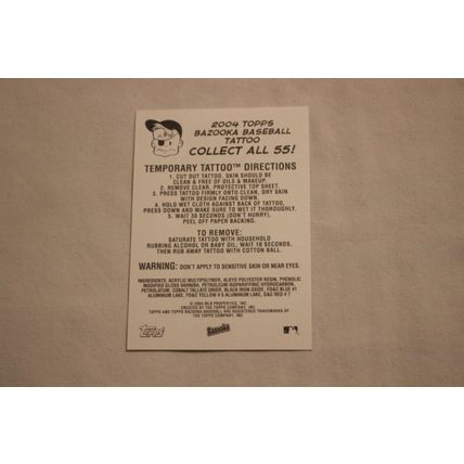 Brad Penny 2004 Topps Bazooka TATTOO NNO
