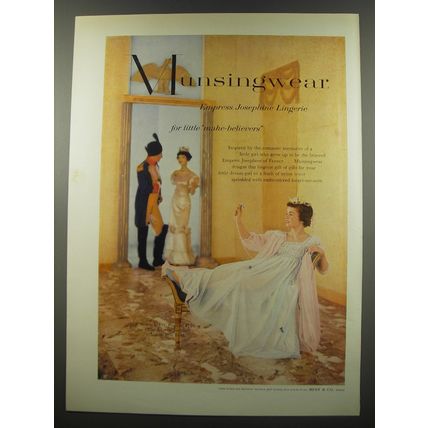 1955 Munsingwear Empress Josephine Lingerie Ad - For little make-believers