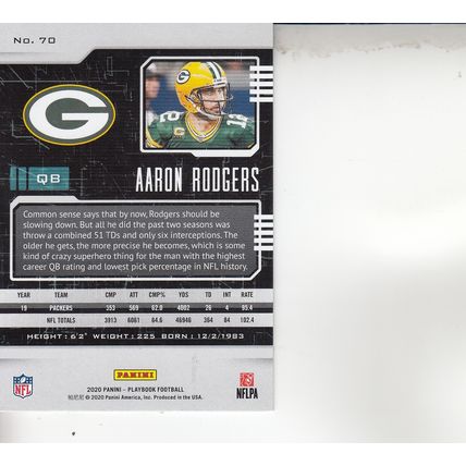 AARON ROGERS 2020 AUTOGRAPHED GREEN BAY PACKERS SB CHAMPION MVP QUARTERBACK CARD