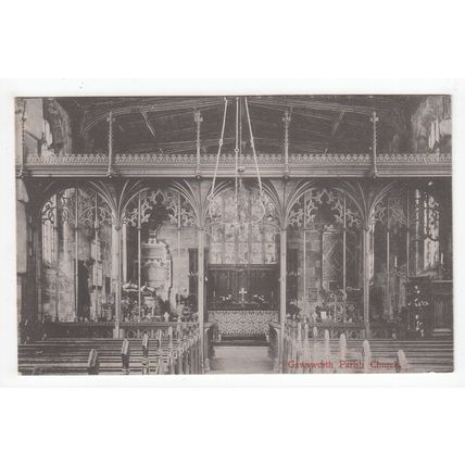Parish Church Interior Gawsworth Postcard Cheshire