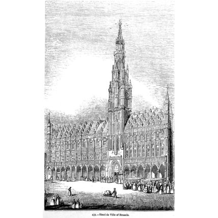 Hotel De Ville (Town Hall) Brussels, Belgium, Modern Reproduction Print