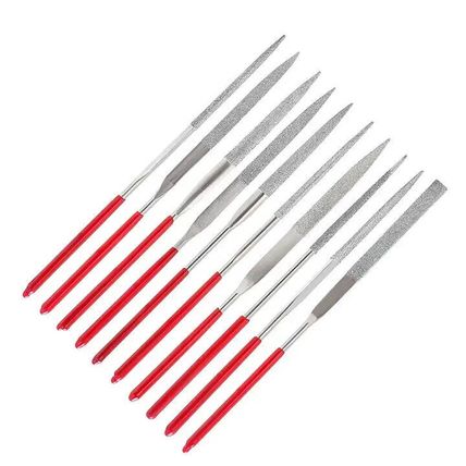 10 DIAMOND NEEDLE FILE SET JEWELLERY GLASS METAL STONE MODELING TRAINS CRAFT ART