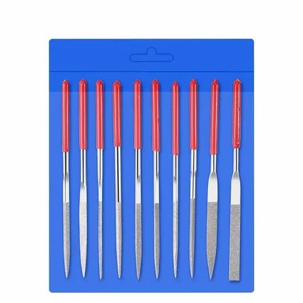 10 DIAMOND NEEDLE FILE SET JEWELLERY GLASS METAL STONE MODELING TRAINS CRAFT ART
