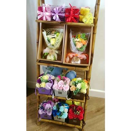 2x SET OF 9 LUXURY PINK ROSES SOAP FLOWERS - BEAUTIFUL GIFT