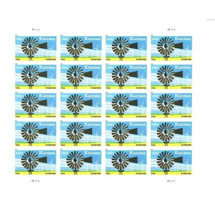 Kansas Statehood Sheet of 20 Current Rate Postage Stamps Scott 4493