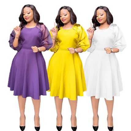 Plus Size African women's waistband dress is fashionable and comfortable