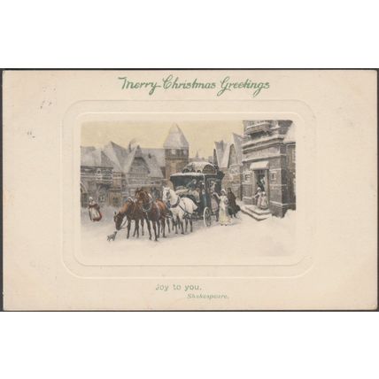 Merry Christmas Greetings, Joy To You, 1912 - Paul Trabert Postcard