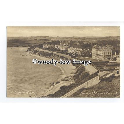 tq1385 - The Falmouth Hotel, and Seafront, (Cornish Riviera) - postcard