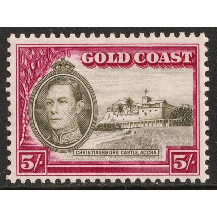 Gold Coast KGVI 1938-43 5s Olive-Green Carmine SG131a Mint MLH