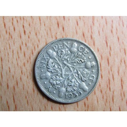 GB 1935 George V Silver Sixpence 6d Coin