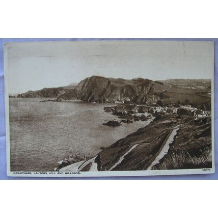 1947 postcard Ilfracombe, Lantern Hill & Hillboro