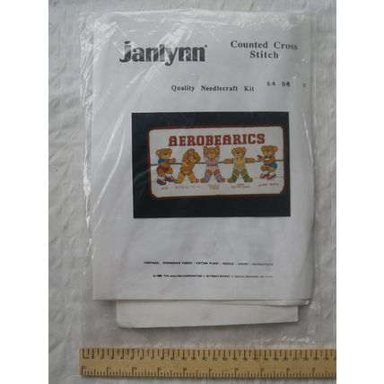 1989 Unused Janlynn Counted Cross stitch kit 54.06 Aerobearics