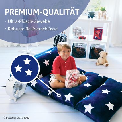 Floor Pillow Case Mattress Bed Lounger Cover Star Navy King Cozy Kids & Adults