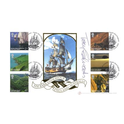 HMS Bark Endeavour Tracy Edwards LTD TO 100 Voyage Hand Signed FDC