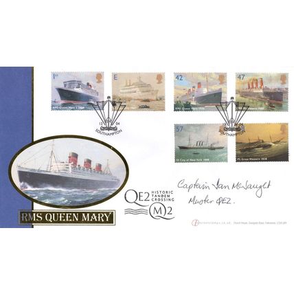 Captain Ian McNaught QE2 Ship Master Queen Mary Hand Signed FDC
