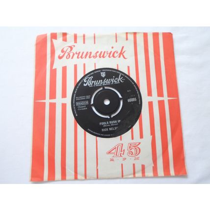 7" 1963. RICK NELSON. FOOLS RUSH IN .BRUNSWICK, 05895.DOWN HOME. NEAR MINT