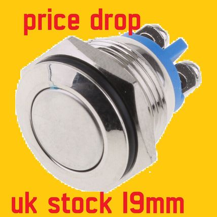 Heavy Duty Metal Button Switch Momentary Push On 20A 12V fits 19mm Round Hole