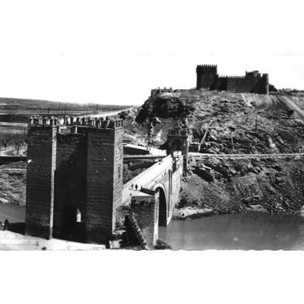 Postcard Alcantara Bridge and Saint Servand’s Castle, Toledo, Spain. Unposted