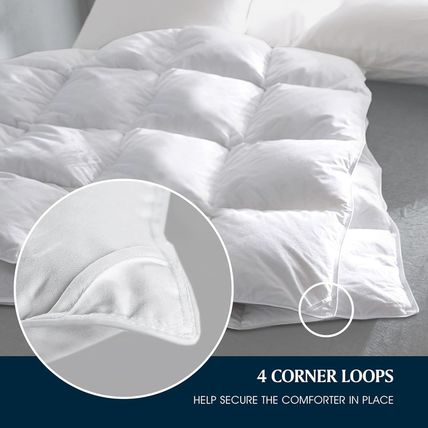 Serta Goose Feather down Fiber Cotton Comforter King Size - 100% Cotton Duvet In